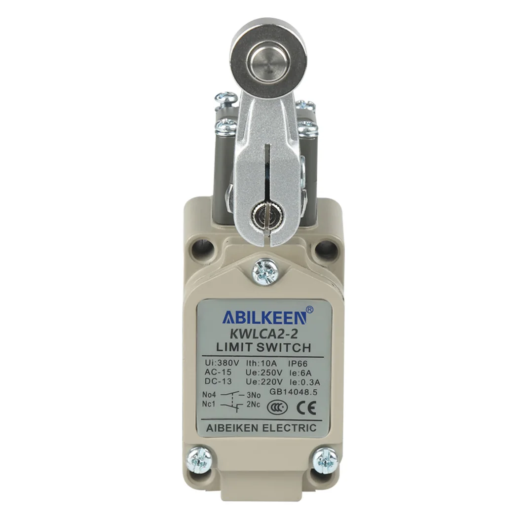 ABILKEEN KWLCA2-2 Rotary Swing Arm with Roller High Sensitive Limiting Travel Switch 250V 10A 2NO+2NC Self-Reset Limit Switch