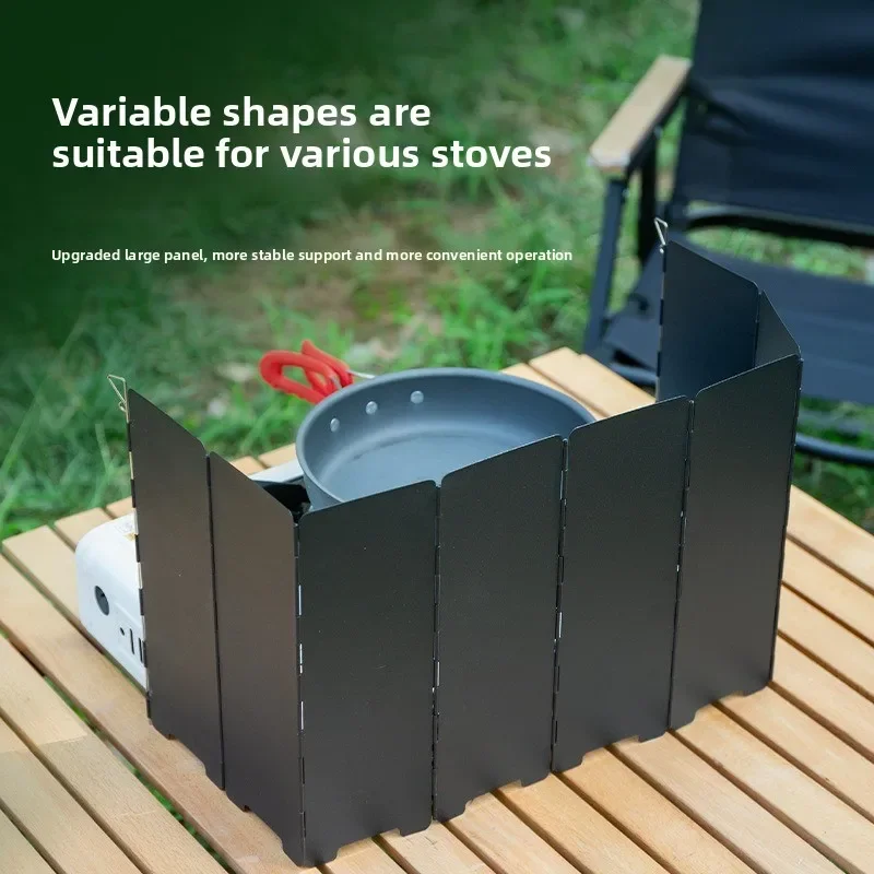 Deflector de viento para estufa de casete, estufa de casete portátil plegable para exteriores, diseño de varias caras, construcción de Metal duradera, 1 Uds.