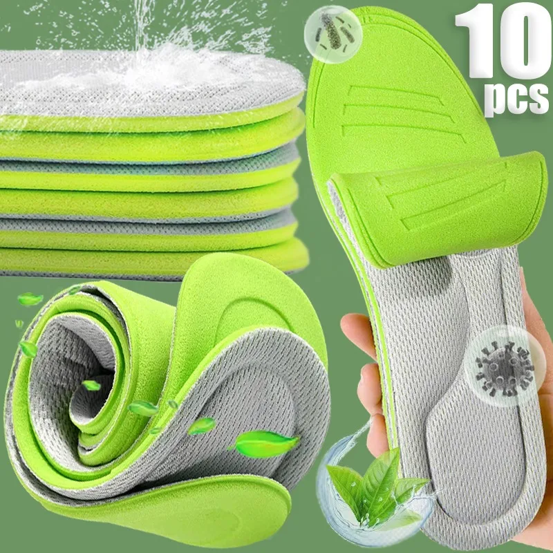 Nano Antibacterial Insoles Memory Foam Orthopedic Foot Cushion Deodorizing Feet Care Pad Sports Absorb Sweat Shoe Accessories