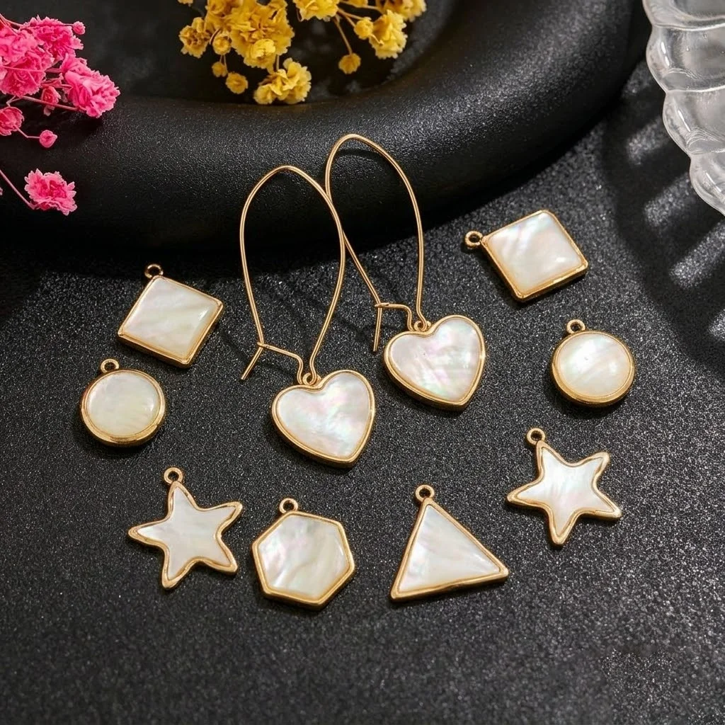 2Pcs Heart Star Copper Charms Pendants for DIY Earrings Bracelet Necklaces Jewelry Making Supplies Components Crafts Accessories