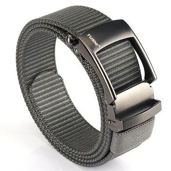 Nuove cinture in tessuto con fibbia automatica in metallo per uomo Cintura in tela spessa e resistente Pantaloni da esterno da 3,4 cm Cintura tattica da caccia