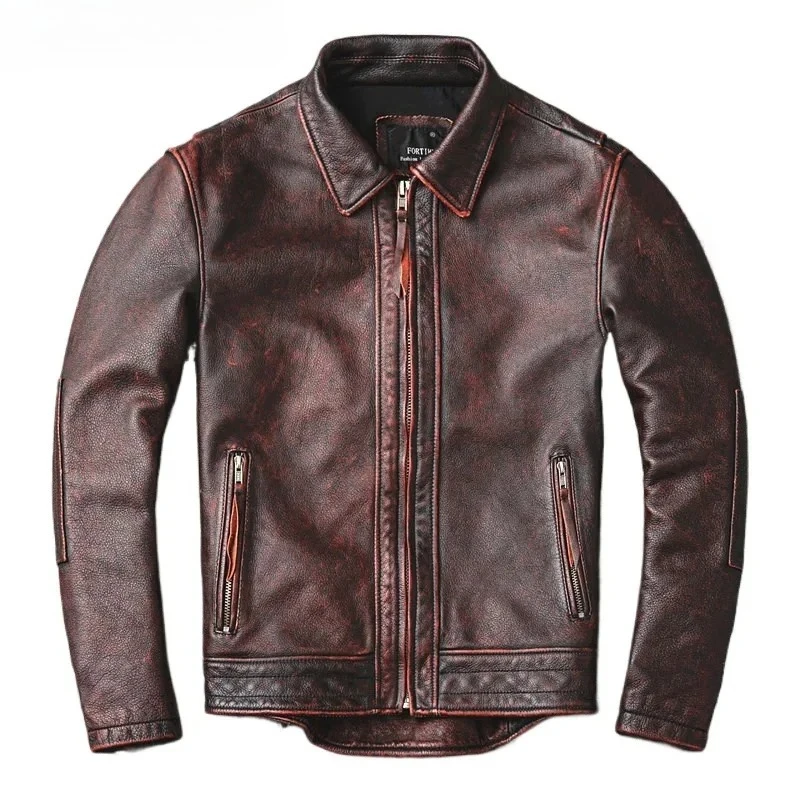 

Мужская куртка из натуральной кожи, одежда, весна-осень, новый стиль, мотоциклетные куртки, короткие пальто в стиле ретро, Veste
