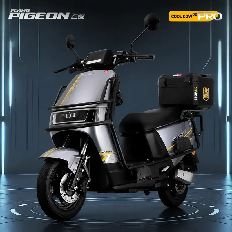 Flying Pigeon 2026 New 72V38Ah Electric Motorcycle for Adults High Speed Long Range E Bike for Takeaway Delivery
