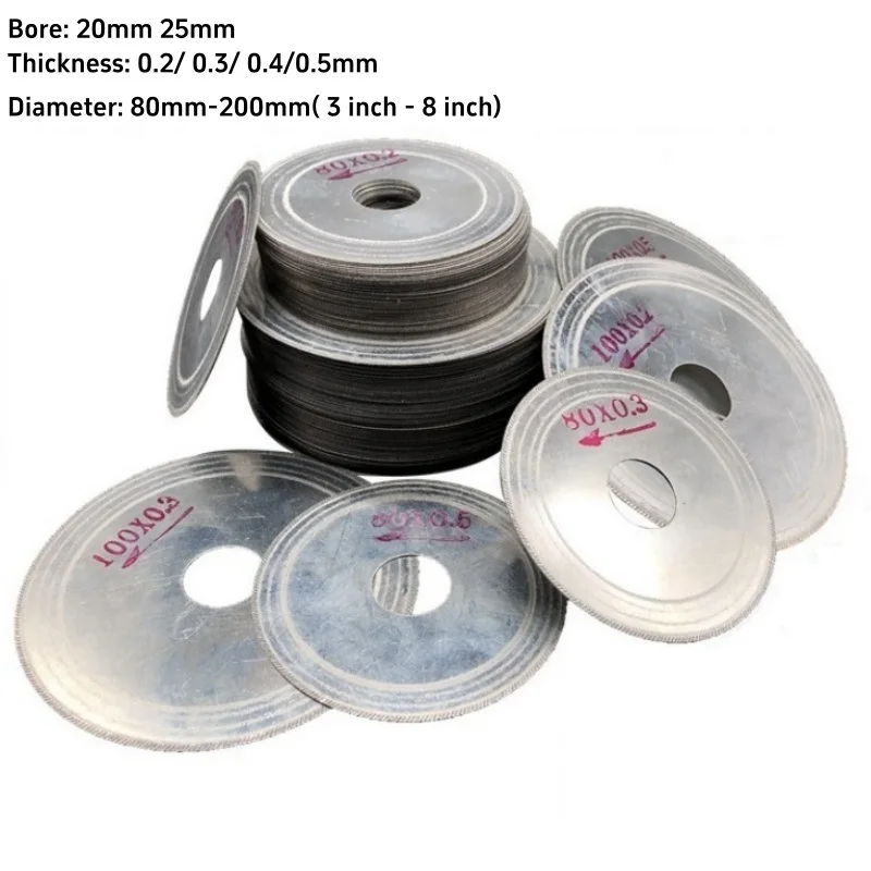 

Ultra-thin Diamond Circular Saw Blade 3/4/5/6/8 Inch 80-200mm Cutting Arbor Disc Cut Jade Discs For Agate Glass Gems Stone Slits