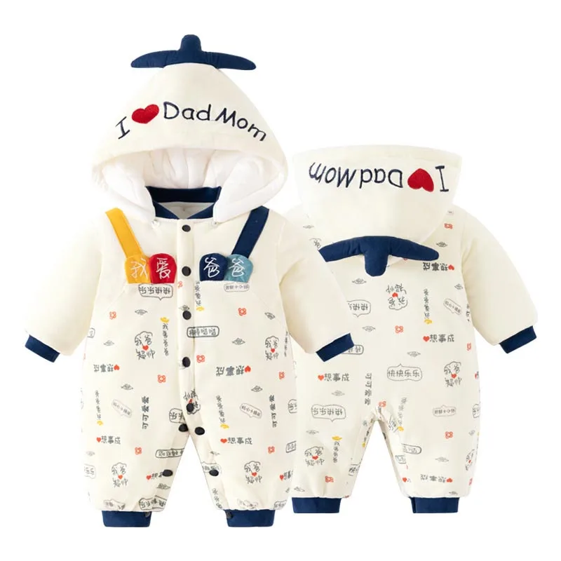 Winter Warmth Baby Cartoon Onesie Newborn Baby Romper Outdoor Cotton Coat Newborn Fall/Winter Collection