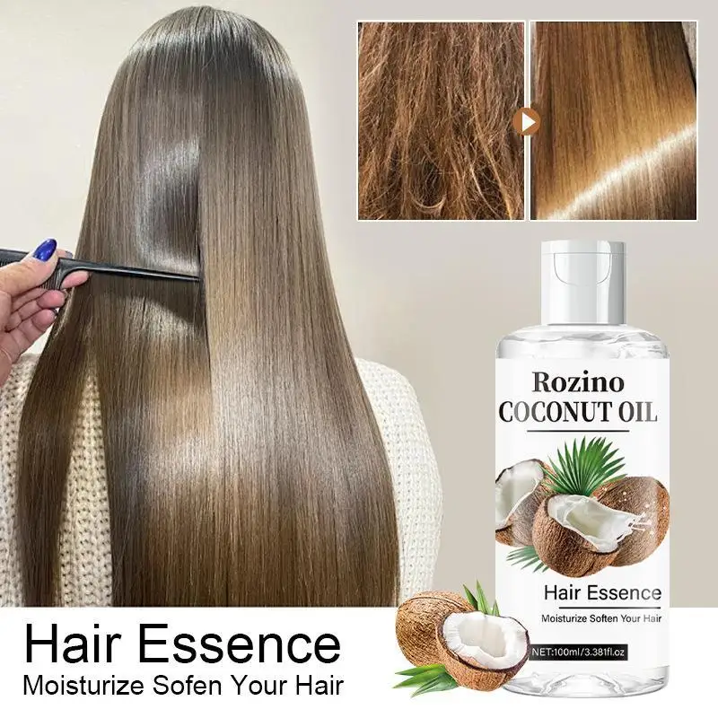 Aceite de coco puro Natural de 100ml, aceite virgen Extra orgánico, el mejor aceite esencial frío para el cuidado del cabello de coco, aceite de prensa para la piel D1J7
