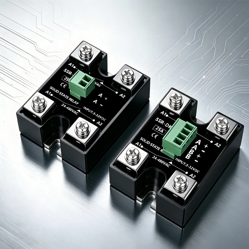 Solid State Relay SSR 10A 25A 40A 60A 80A DC To AC Single Phase Dual Channel Single Control Or Dual Channel Dual Contro 24-480VA
