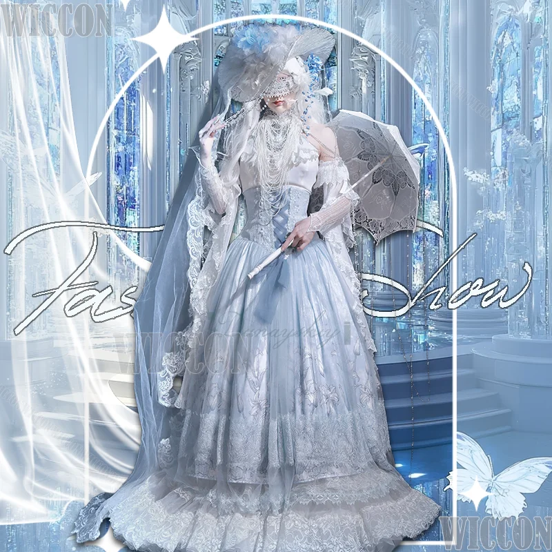 

Великолепное свадебное платье феи принцессы в стиле Лолиты в стиле Харадзюку без рукавов с рукавами и юбкой из флиса с высокой талией Comic Con Roleplay