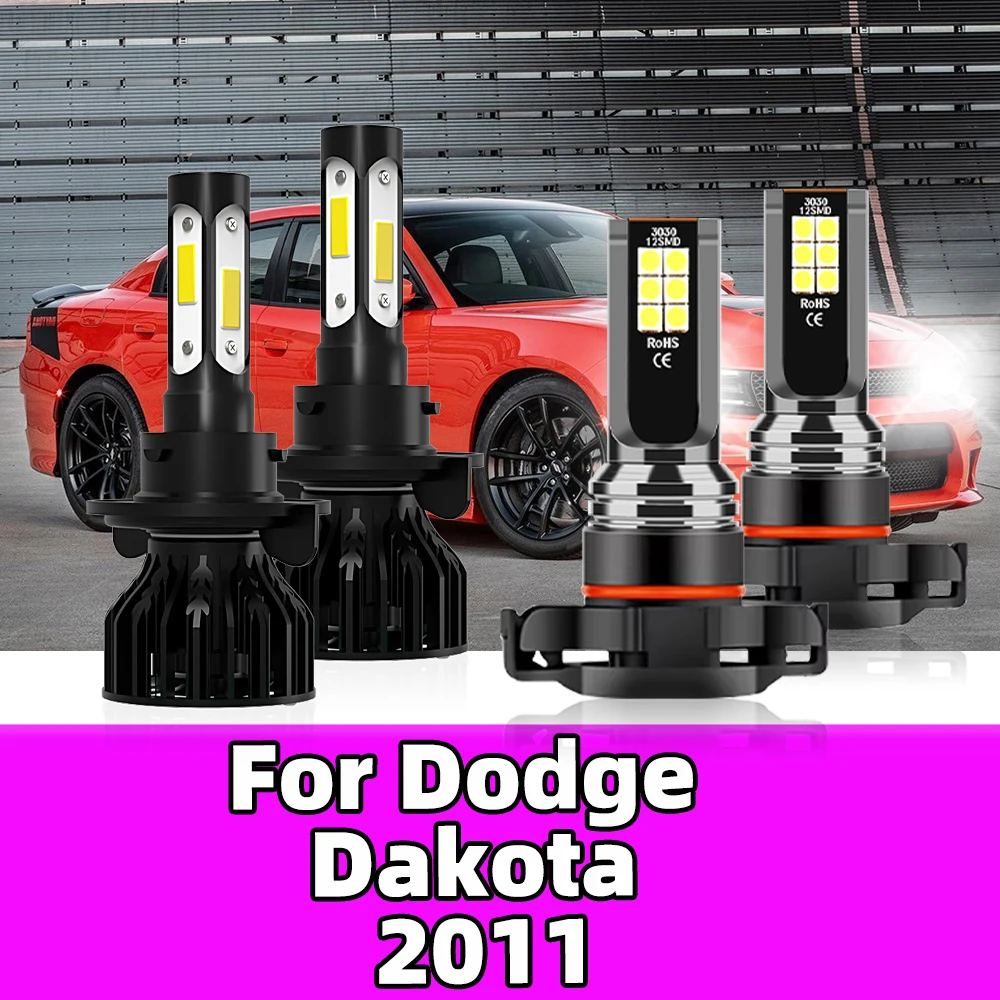 

For Dodge Dakota 2011 Replace LED Car Headlight Bulbs 6000K 20000LM H13 Auto Lights Automobile Fog Lamp 5202 12V Luces