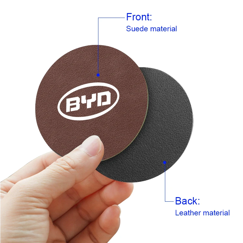 Suede Car Coaster Anti-slip Water Cup Heat Insulation Mat Decor Car accessories For BYD F3 I3 F0 F6 S6 S8 E5 E6 G3 G6 L3 S7 M6