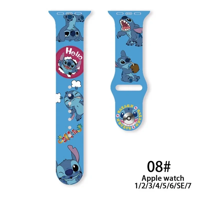 Disney Stitch Silicone Strap for Apple Watch Band 38 40 41 42 44 45MM Anime Stich Bracelet IWatch Apple Watch 6 5 3 2 1 4 SE 7