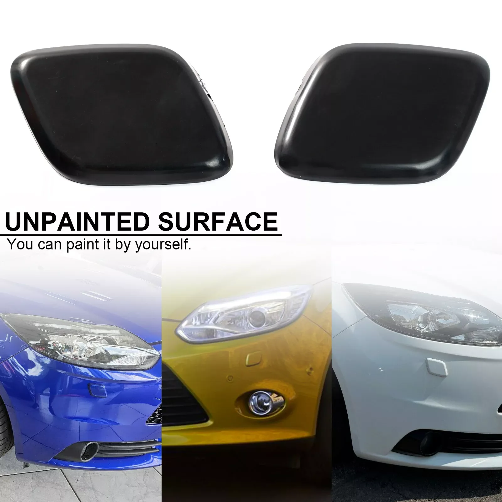 

2pcs Left Right Headlight Washer Nozzle Jet Covers Cap For Ford Focus MK3 2010-2014 Car Exterior Accessories 1719217