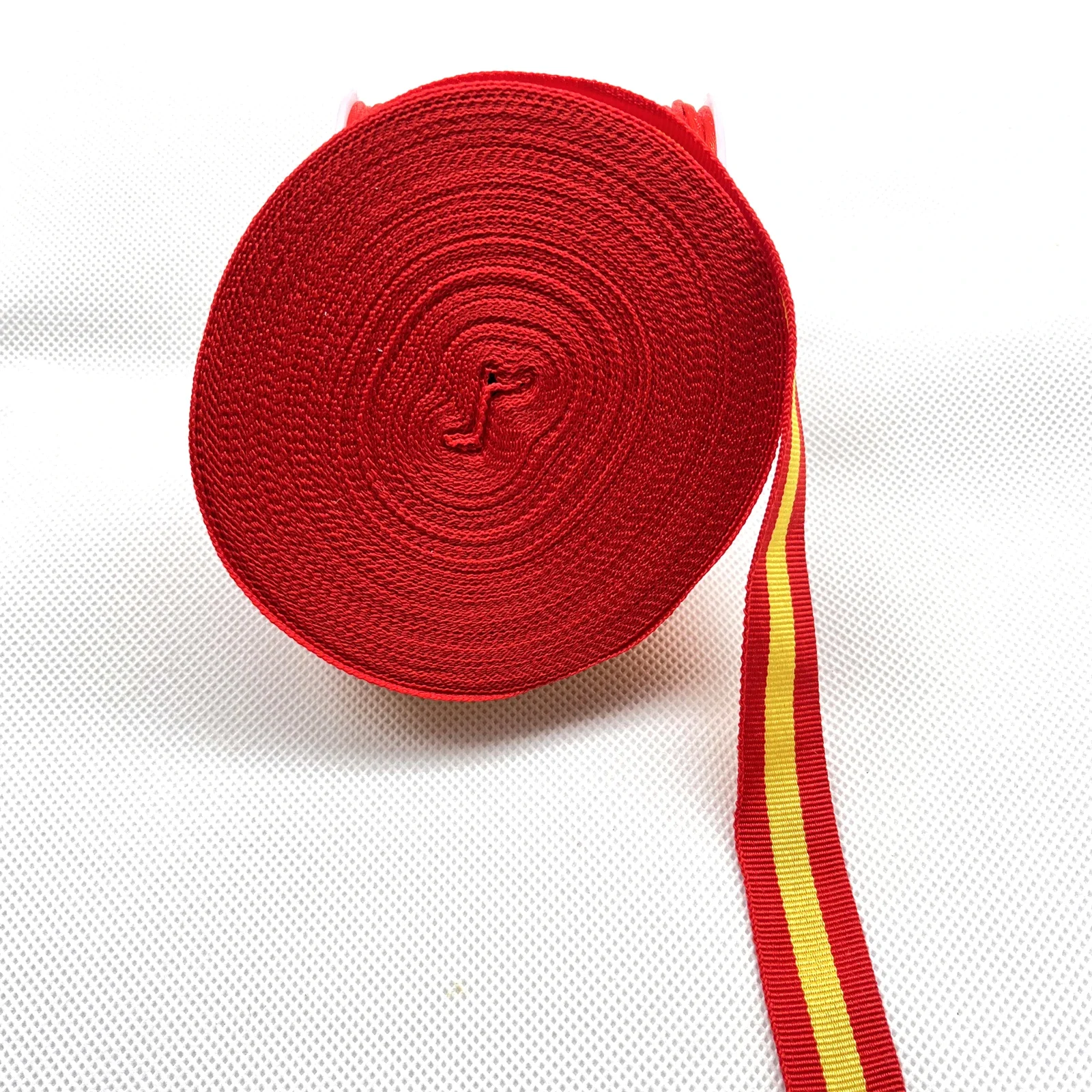 30-15mm 20yard Polyester Stripe Ribbon Spain Flag Plaid Grosgrain Ribbon for Bag Belt Wedding Home Decor