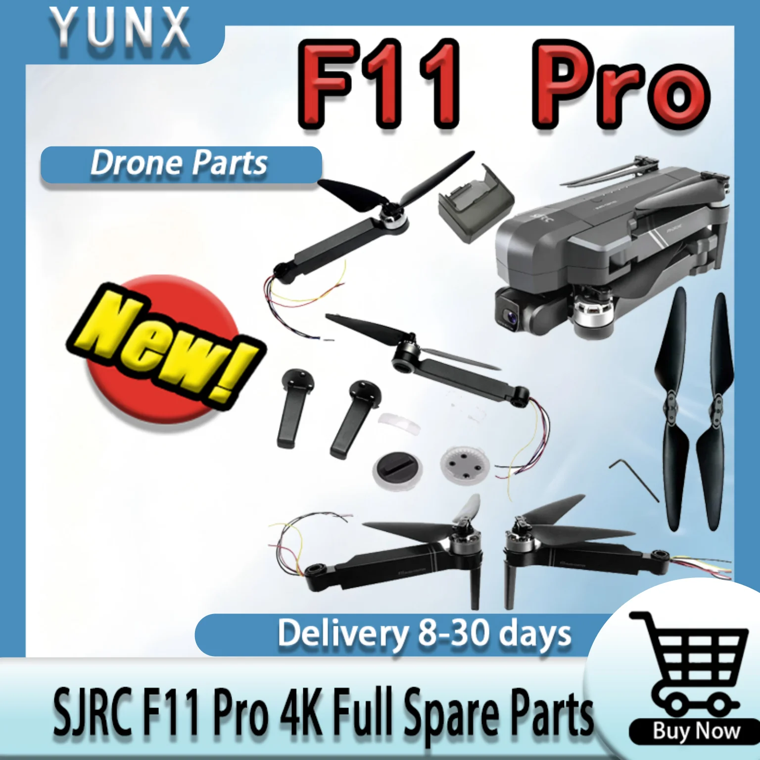 Защитный чехол для камеры YUNX и запасные части для квадрокоптера SJRC F11 Pro 4K RC Drone, аксессуары