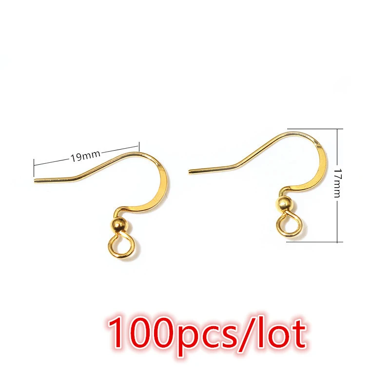 30-100 Stück Edelstahl DIY Ohrringe Haken Verschluss Ergebnisse Handgemachter Schmuck Herstellung Zubehör Ohrdraht Zubehör Stahl Gold