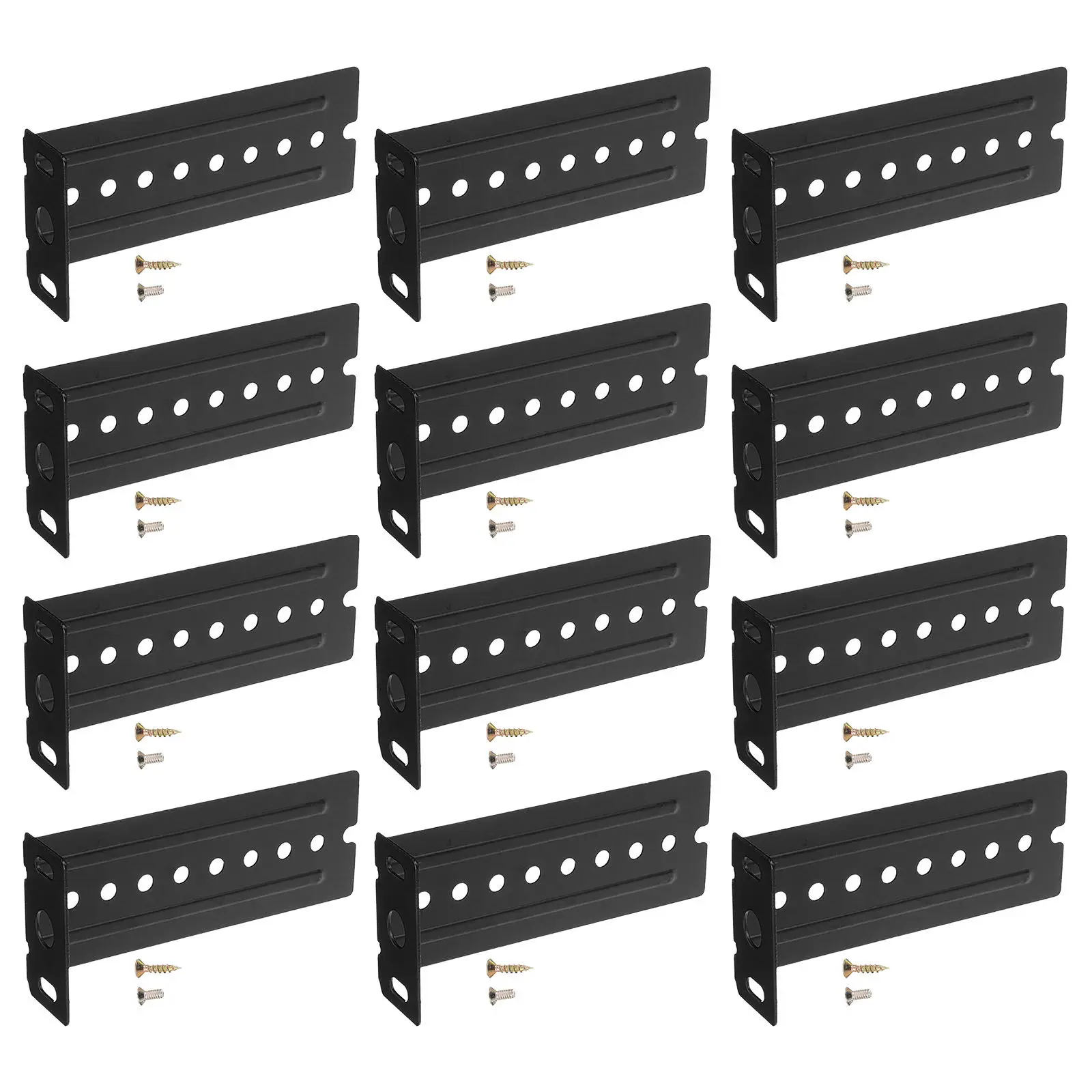 12Pcs Keyboard Slide Brackets Enhanced Stability Under Desk Keyboard Tray Rails Slides Parts Drawer Slide Rail Brackets Cabinet