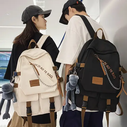 대형 패션 남자 배낭 방수 나일론 배낭 십대 Schoolbag Kawaii 여성 가방 멋진 연인 여행 어깨 Mochila