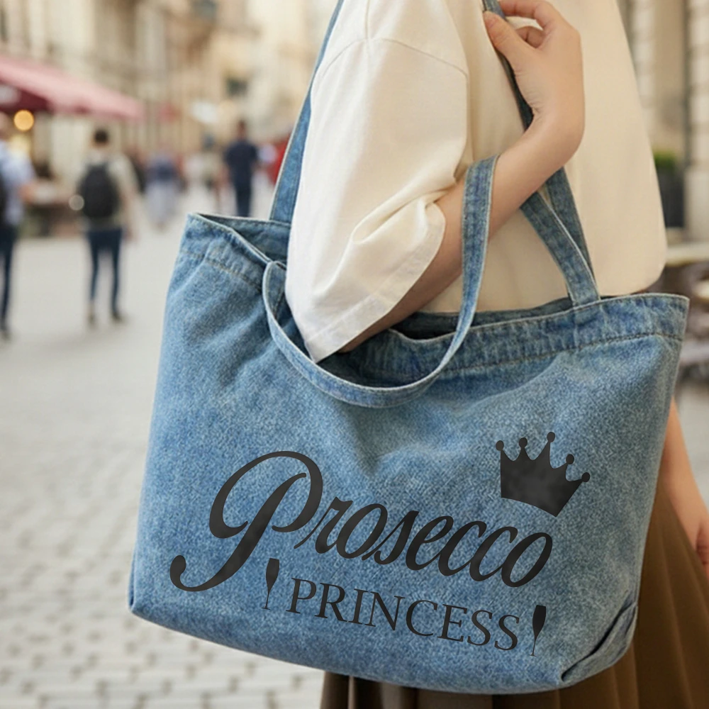 

Denim Tote Bag, Large Capacity Beach Shopping Bag, Gift for Birthday, Mother's Day, Summer Travel Bag, Everyday Carryall, Travel