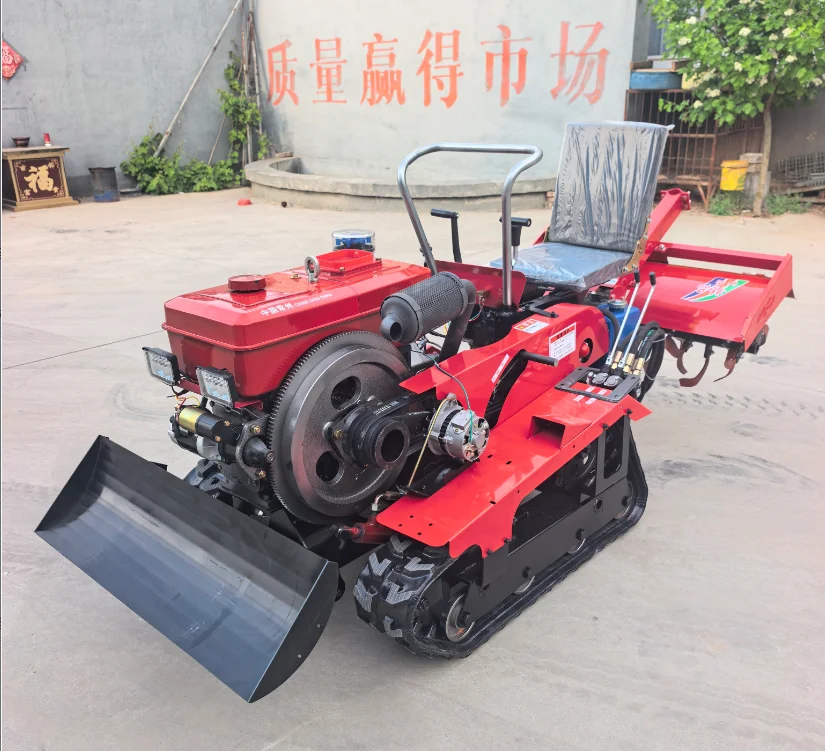 Ride-on Agricultural Machinery Small Tracked Tractor 35 Horsepower  Large-body, Powerful Rotary Tiller Hot Selling.