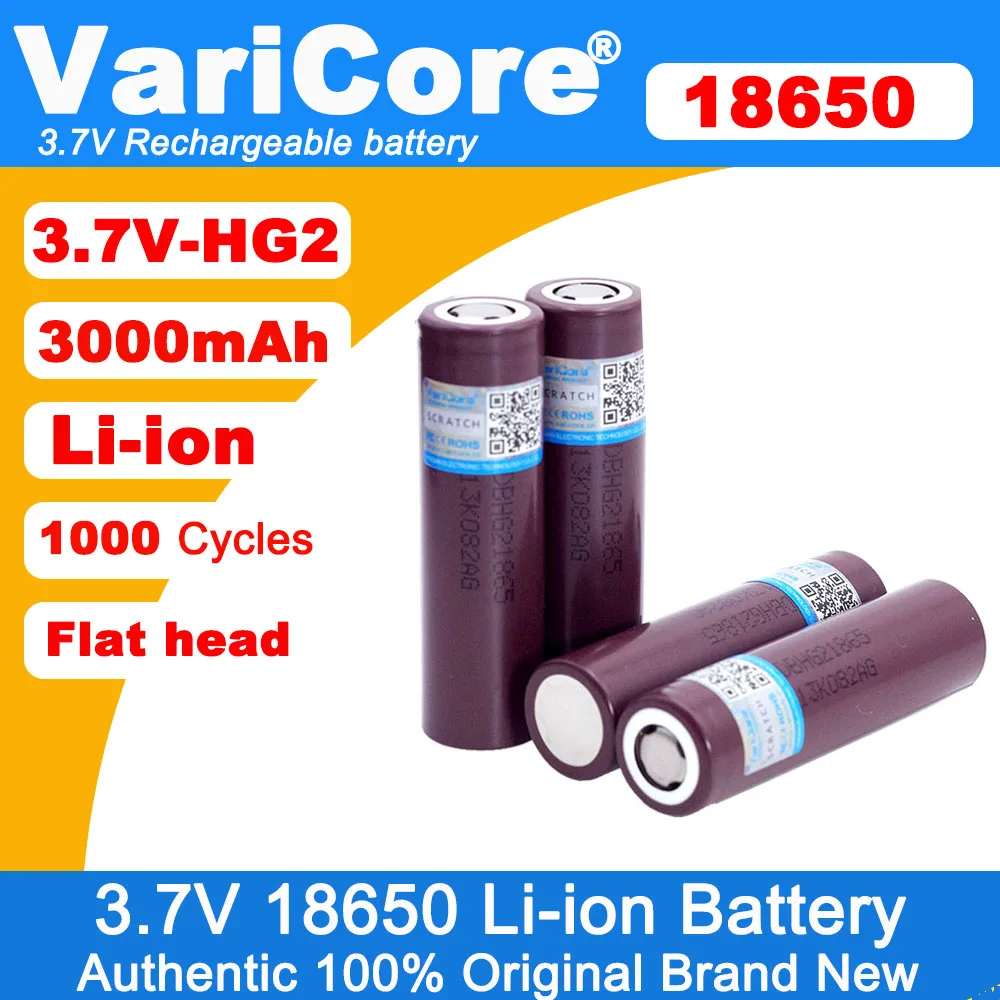 100% New HG2 18650 3000mAh Rechargeable battery 18650HG2 3.6V discharge 20A Max 35A Power batteries