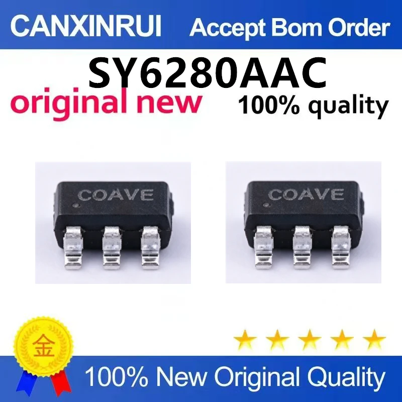 (5-100pieces)Original genuine SY6280AAC silk screen CO SOT-23-5 low loss distribution switch device chip