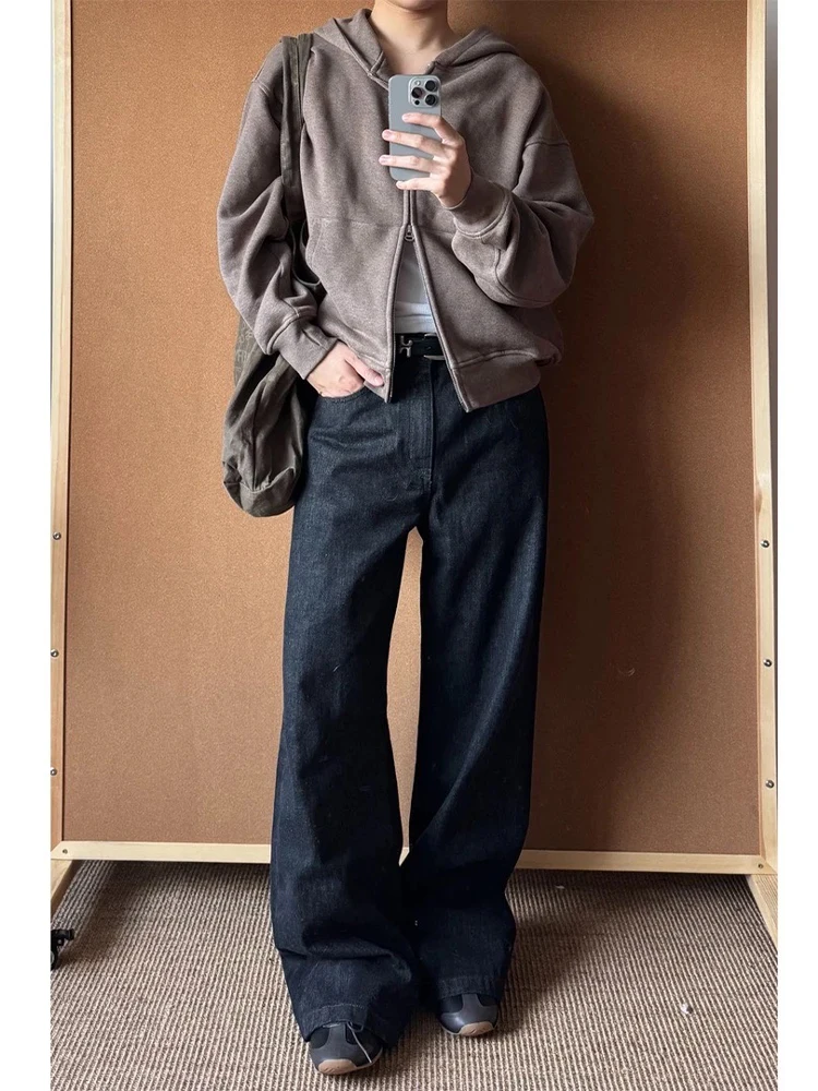 

Американские ретро-джинсы A-силуэта с широкими штанинами, оригинального цвета, мужские летние брюки CleanFit, прямые, слегка расклешенные