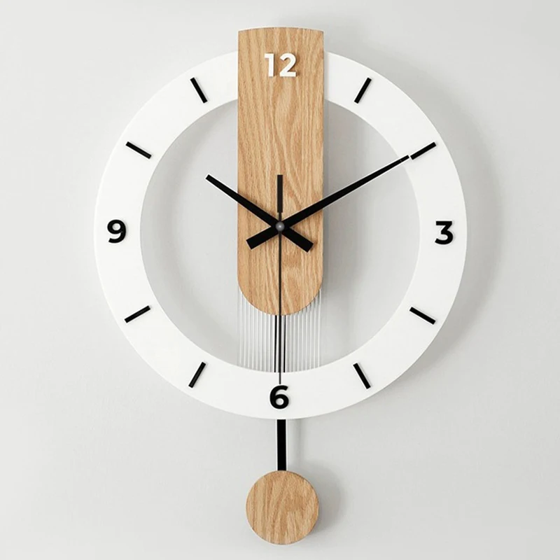 Nordic Style Silent Wall Clock Simple Living Room Decor Background Pendulum Wall Watch Modern Minimalist Design