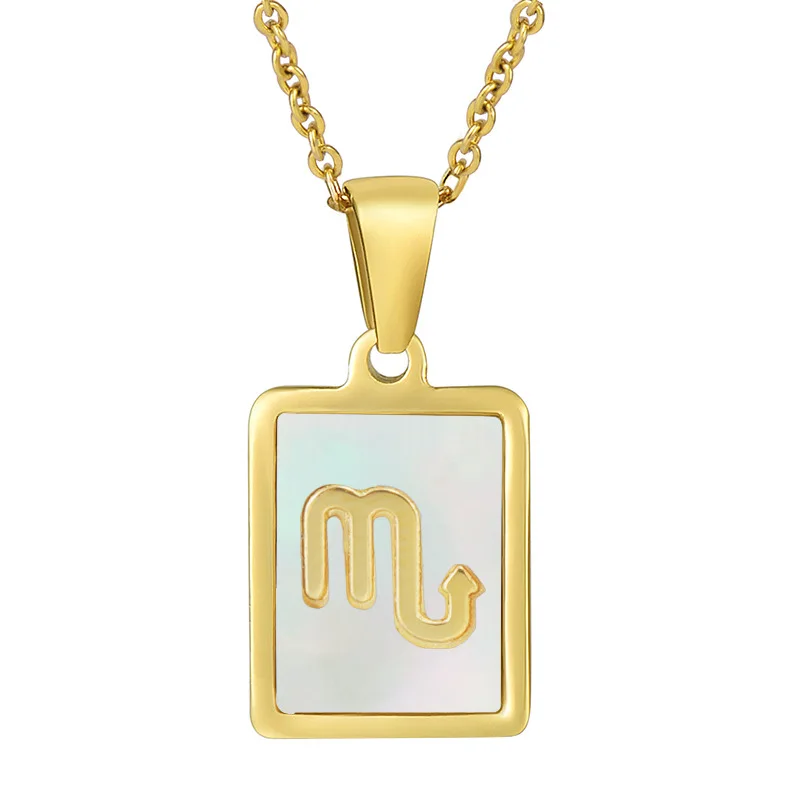 12 Zodiac Sign Necklaces for Women Aries Libra Gemini Pendant Necklace Gold Color Constellations Stainless Steel Jewelry collar