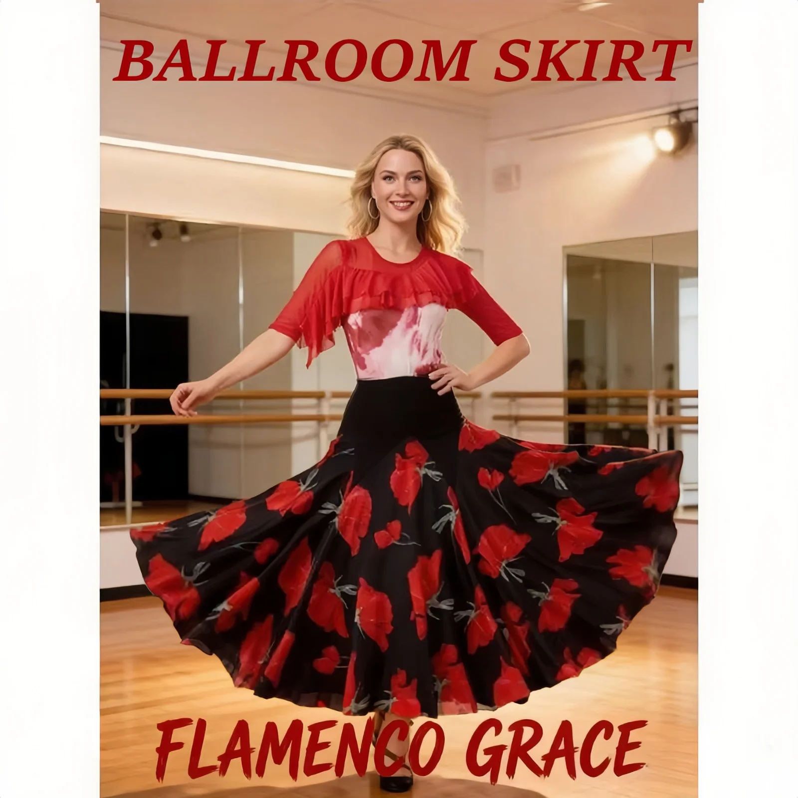 Elegant Latin Rave Party Skirt Women Long Swing Ballroom Dance Performance Costume