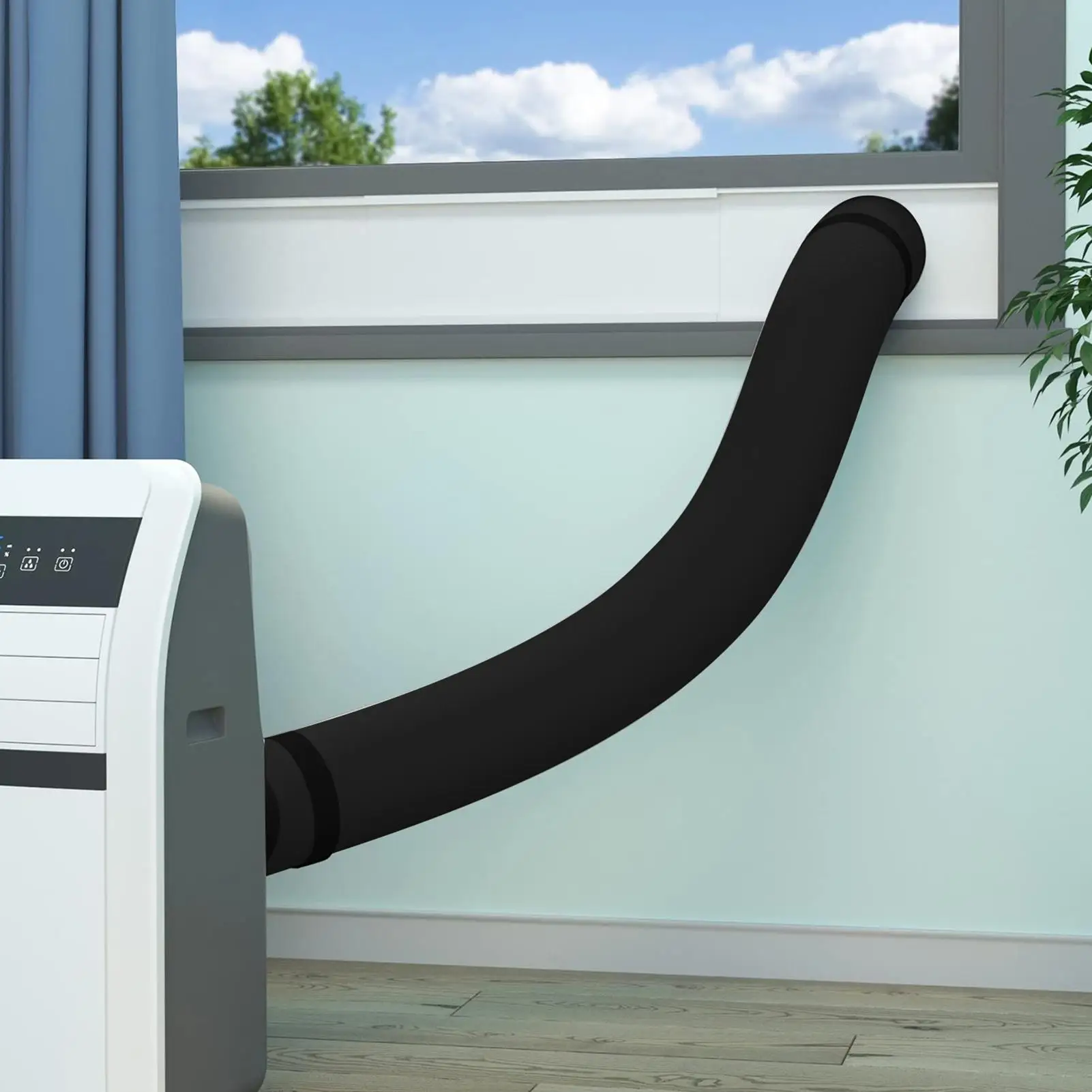 Universal Air Conditioner Hose Cover Wrap Portable AC Hose Insulation Sleeve with Elastic Band Improve Cooling Performance Home view 2