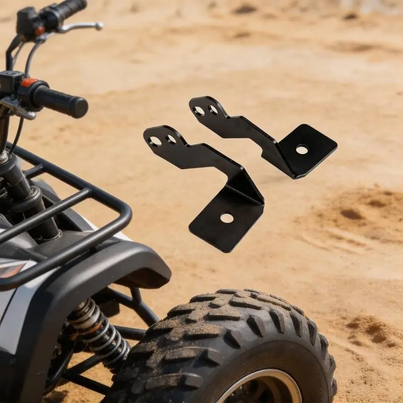 M76E Roll Cage LED Light Mount Brackets, Black Steel UTV Pair for 54 Inch Curved Lamp Bar, Front Side Post Hardware Mount Frame