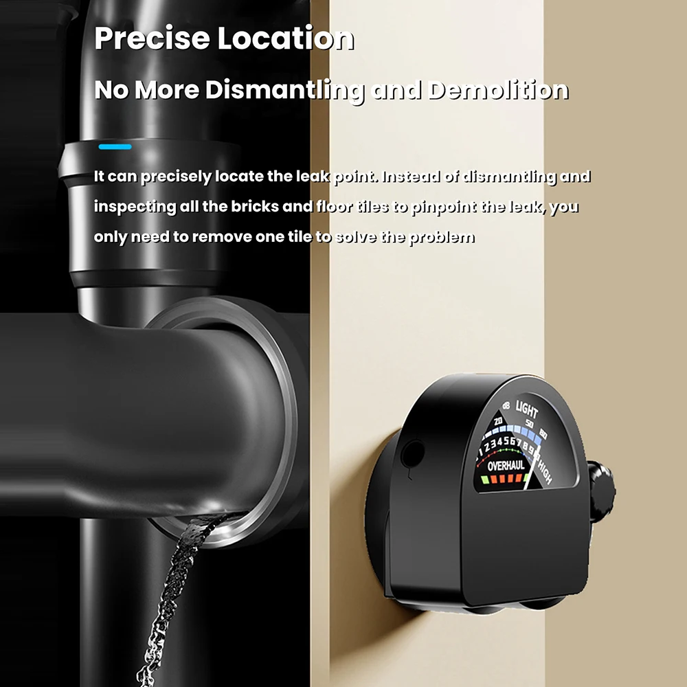 High-Sensitivity Pipeline Leak Detector Instrument Digital Display Audible Frequency Indicator Assisted Leak Detector Type C image 3