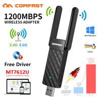 comfast 1200Mbps Adaptador Wifi Usb 3.0 Adapter 5G/2G MT7612U 2*2dbi Antena Para PC Cle Kali Linux Monitor Network Card Receiver