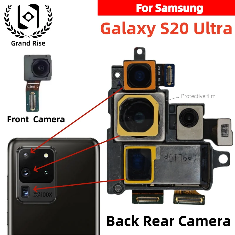 For Samsung Galaxy S20 Ultra 5G Camera Set SM-G988B SM-G988U Front Camera (Elephoto + Depth + Wide + Main Camera)