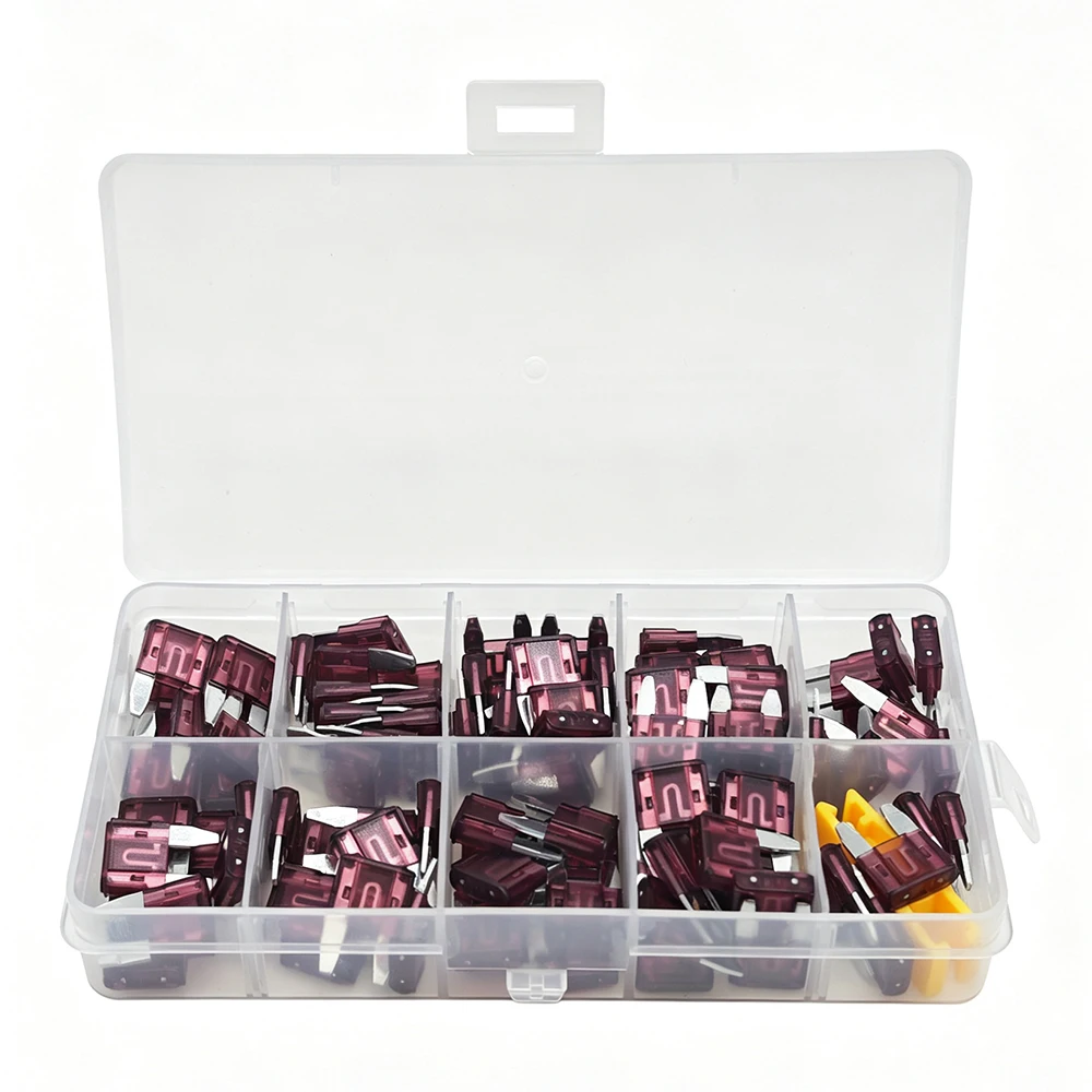 100 Stück Mini-Sicherungen 1A/2A/3,5A/7,5A/10A/15A/20A/25A/30A/35A/40 AMP APM/ATM Mini-Flachsicherungen Kurzschlussschutzsicherung – Detail 11