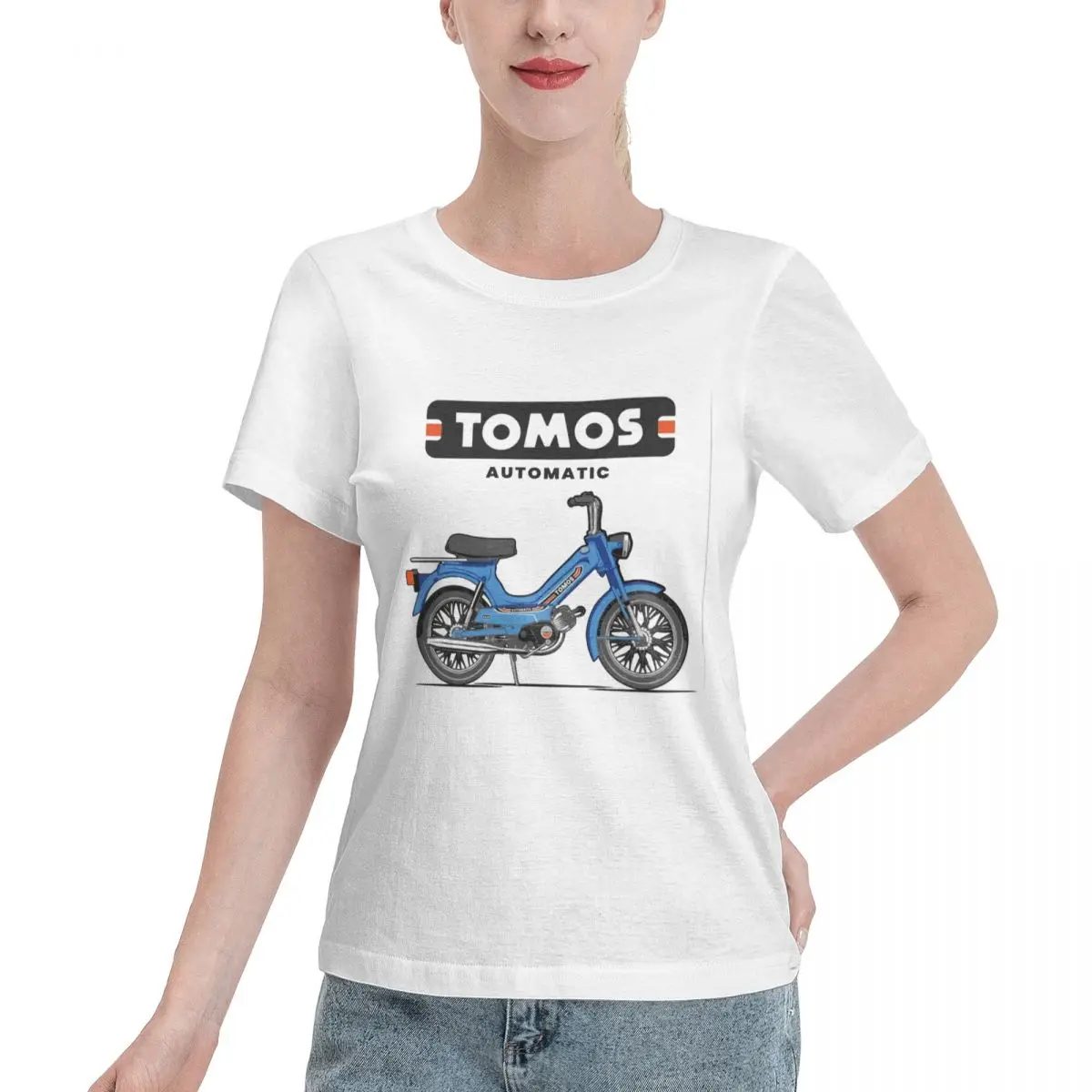 Tomos Moped Tee-Shirts Cotton T-shirts Women Short Sleeve O-Neck Tops