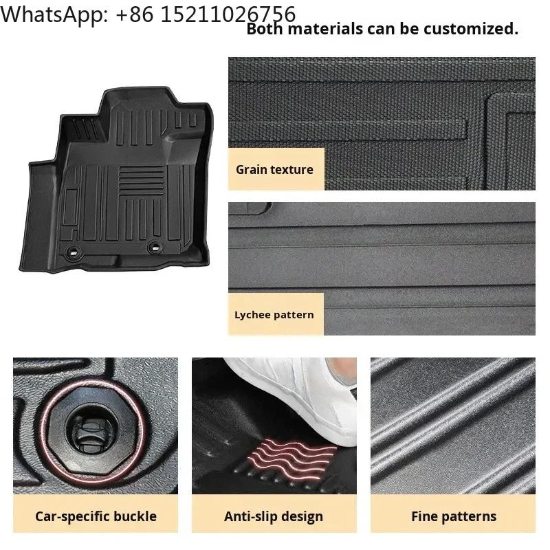 Car Floor Mats Liner Set for Toyota Prado 120 FJ120 2003-2009 All Weather Interior Foot Pad Accessories