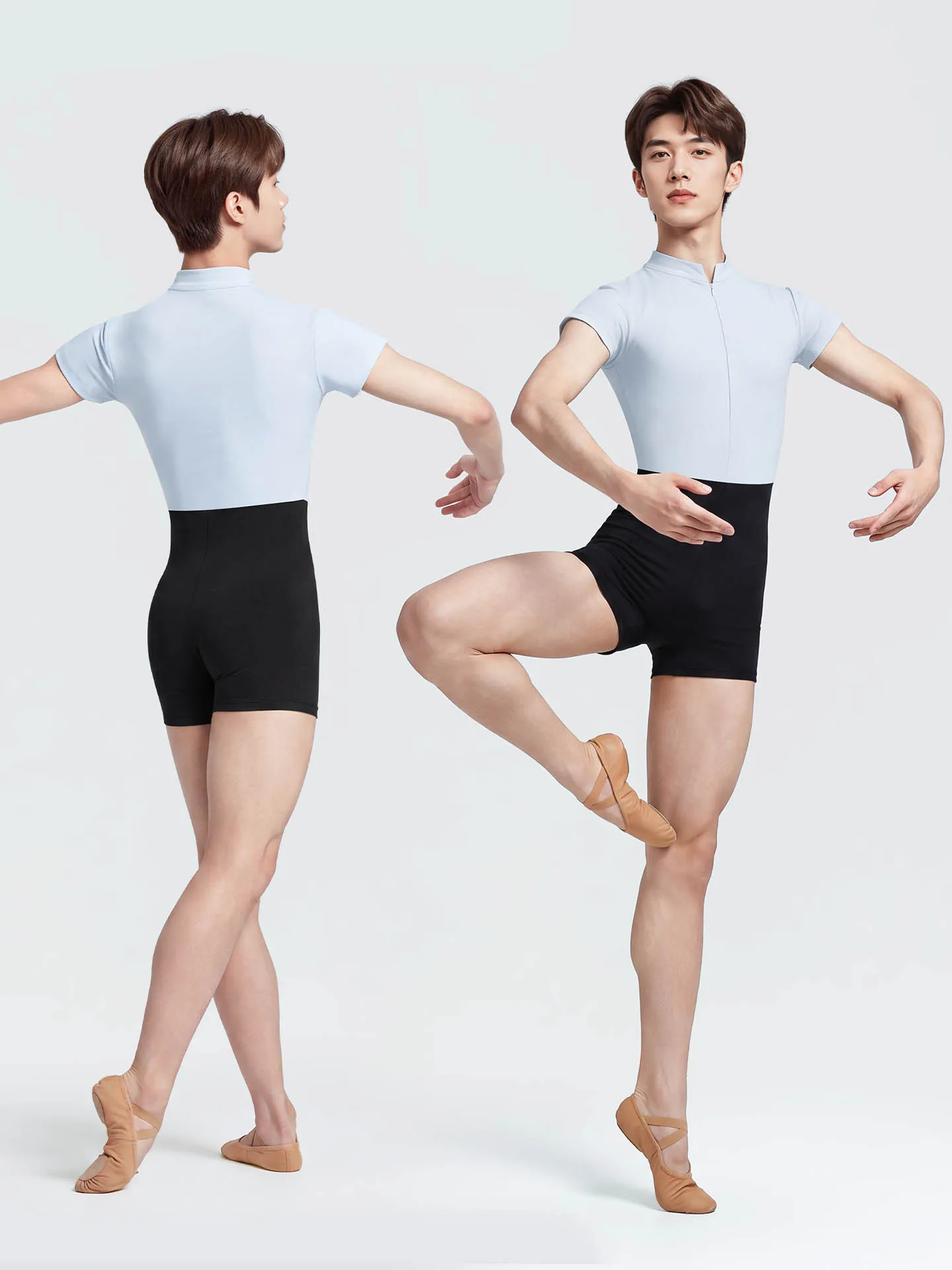 Men's Sexy Zipper Bodysuit Short Sleeve Tight One Piece Breathable Elastic Jumpsuit For Men Gym Body Bodysuit Yoga Short Sleeve