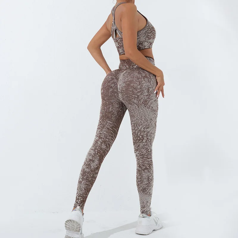 roupa de academia femininas  ropa deportiva mujer gym Yoga 2 piece set conjuntos de pantalones  combi-pantalons