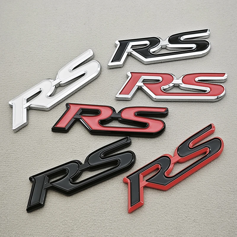 

3D ABS RS Sticker Letters Logo Car Fender Side Rear Trunk Emblem Badge For Car Sport RS Sticker Acceessories