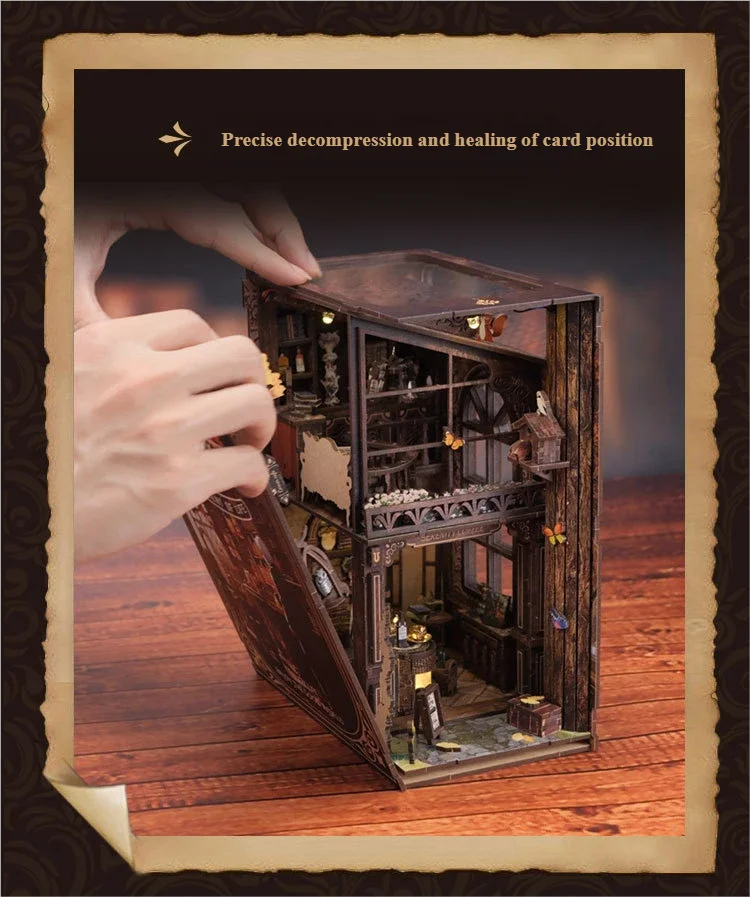 مقهى إبداعي وهادئ، تجميع ثلاثي الأبعاد، حامل كتب، منزل DIY مصنوع يدويًا، نموذج معماري، ثلاثي الأبعاد #6