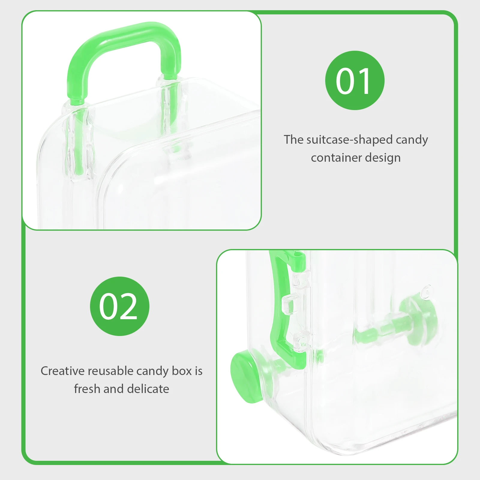 

12Pcs Transparent Mini Suitcase Candy Boxes Creative Clear Portable Storage Case Wedding Party Favor Decoration Candy Storage