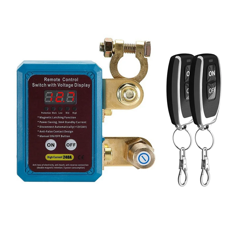

M93K-240A Switch 12V Remote Battery Disconnect Switch With Led Voltage Display Automatic Power Shut Off Switch For Auto