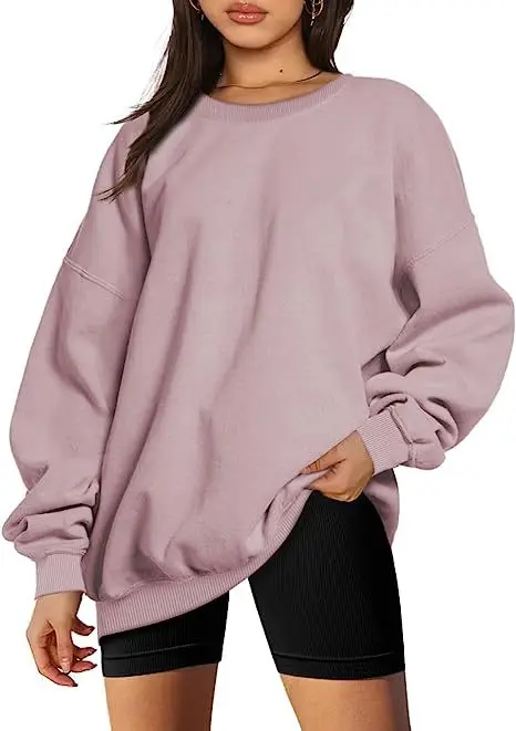 Popular Women's Round Neck Pullover with Loose and Casual Fit and Plush Oversized Hoodie