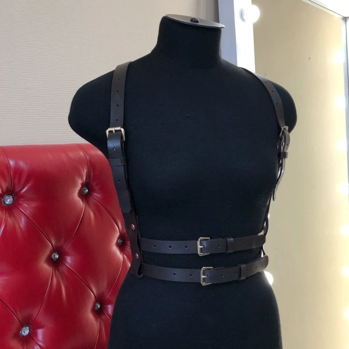 Leather Chest Harness Belt for Women, sexy harness belts, Fetish Lingerie BDSM Accessory for Women leather harness belt