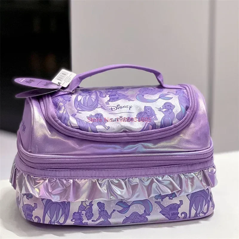 Disney Princess School Bag para crianças, mochila, papelaria, caixa de caneta, lancheira, coroa australiana, original, presente para estudantes