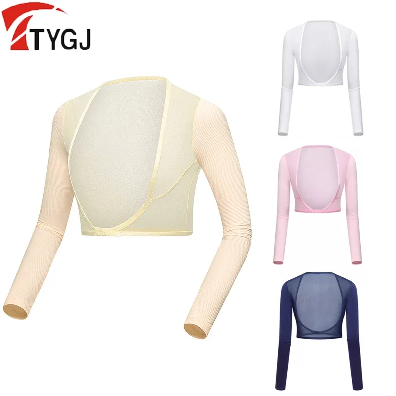 TTYGJ Golf Sun Protection Sleeve Ice Silk Sun Protection Shawl Women's Anti-UV Golf Tops Ladies Breathable Thin Arm Sleeves