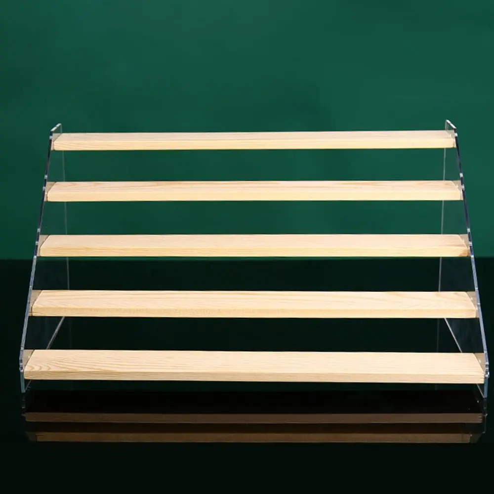 

2-4 Tier Acrylic Wood Display Stand Holder Stepped 20cm/30cm/40cm Action Figure Toy Ladder Showcase Glasses Storage Racks