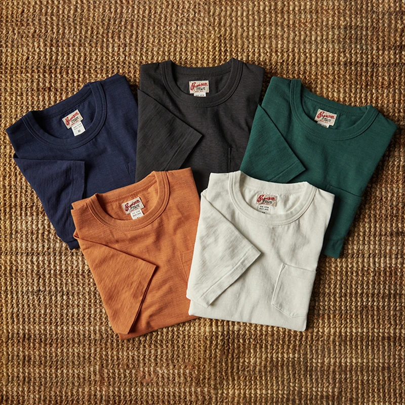 Men's Solid Cotton T-Shirt Casual Short Sleeve Green Indigo
