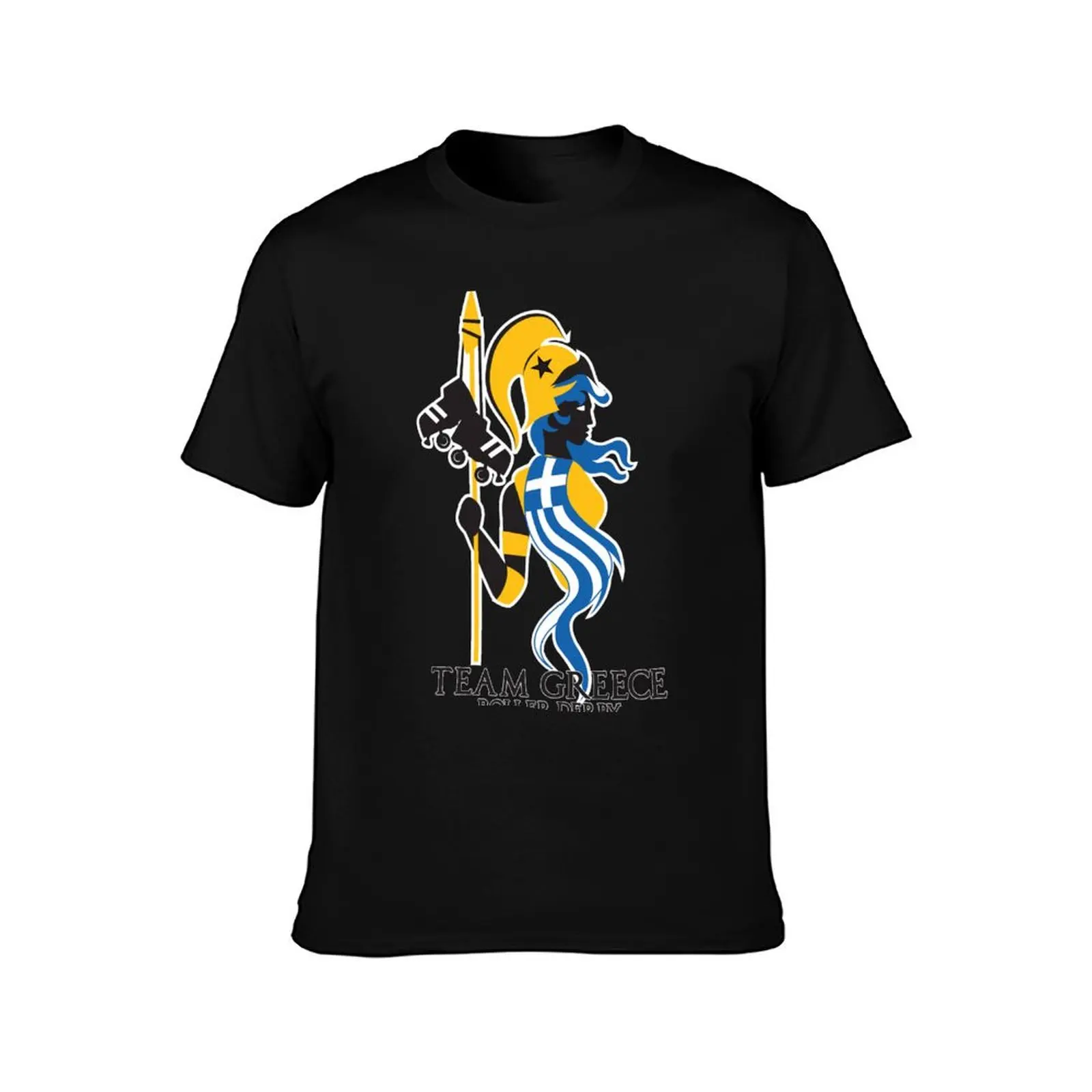 Team Greece Roller Derby Logo (White Background) T-Shirt Plus Size Comfort Fit Tee T-Shirt